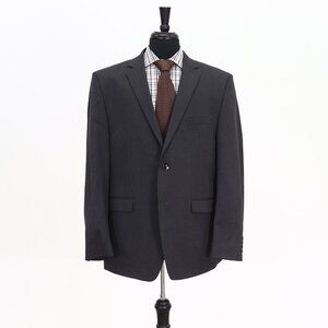 Perry Ellis 46R Gray Solid 2-Button Sport Coat Blazer Jacket G239